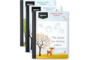 Amazon Basics Composition Notebook, Primary Composition, 100 Sheets, 9.75" x 7.5", 3 pack, Multiple colors