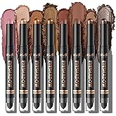 LANGMANNI 8Colors Dual-Ended Cream Eyeshadow Stick Set – Silky Smooth, Waterproof & Transfer-Proof, Built-in Blender Brush, A