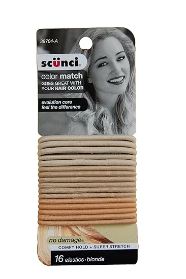 Amazon Com Scunci Color Match Blonde Elastics No Damage Comfy