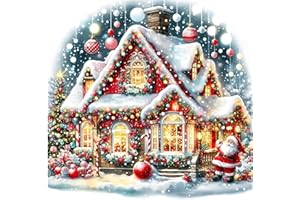 cviokrdu Christmas Paint by Numbers Kit for Adults - Candy House Adult Paint by Number Kits on Canvas, DIY Christmas Oil Painting for Gift Home Wall Decor (16x16inch)