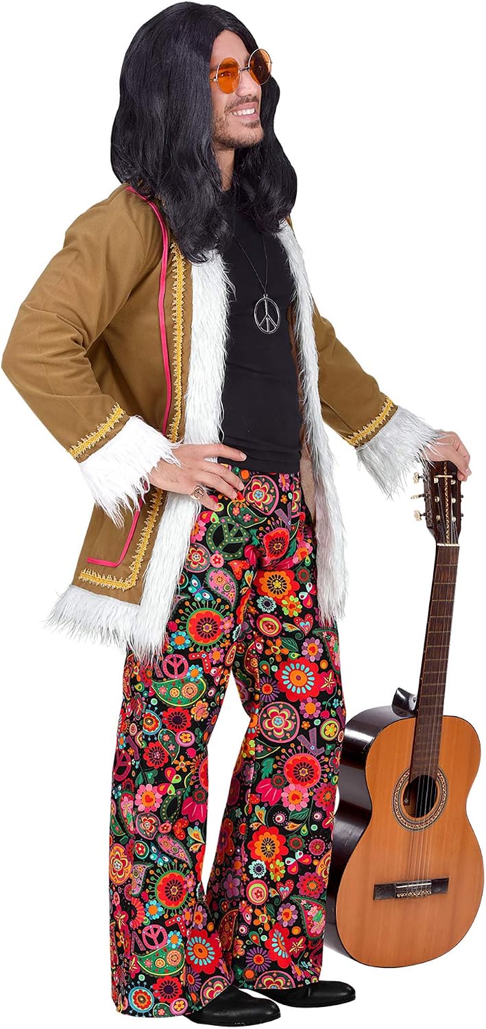WIDMANN 02201 Adult Mens Hippie Costume. Include Coat and multicoloured trousers. 60s 70s Hippy/Woodstock, Fancy Dress, Outfit - Image 5