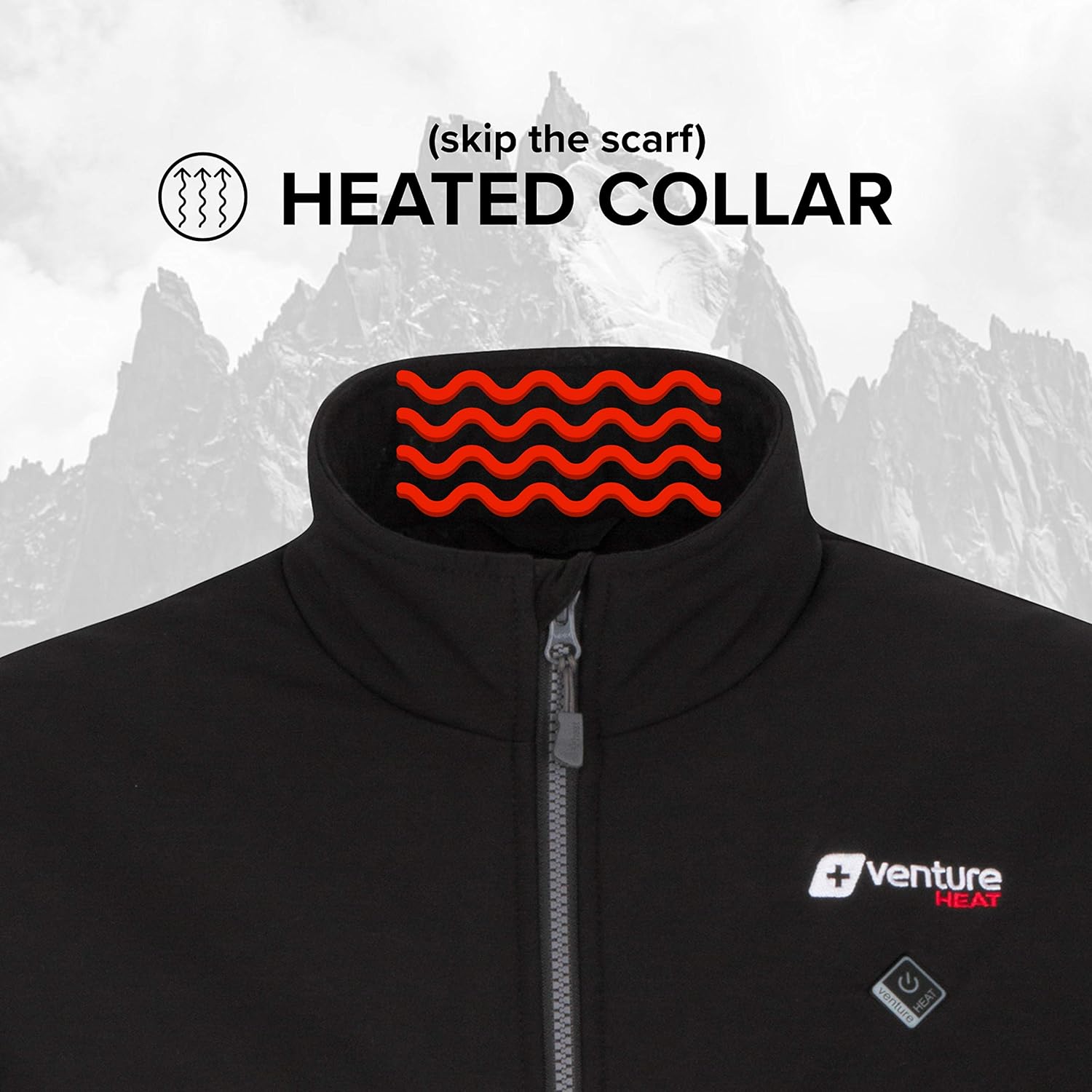 Venture Heat Men's Softshell Heated Jacket with Battery - Windproof Electric Insulated Coat, Outlast 2.0: Clothing