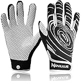 NOVAXUS Youth Football Gloves for Kids- Silicone Palm, Sticky Receiver Gloves for Boys/Girls