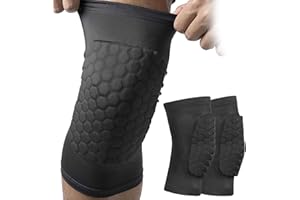 Linkidea Honeycomb Basketball Volleyball Knee Pads for Kids Youth, Football Knee Protective Sleeves, Breathable and Easy to P