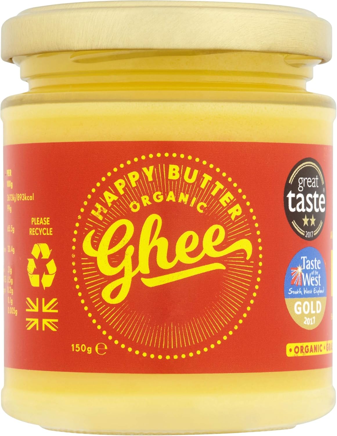 Happy Butter Organic Ghee 150g (Pack of 1) Amazon.co.uk Grocery