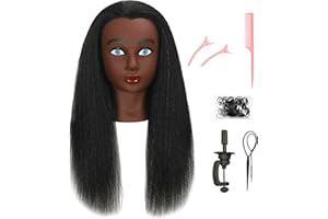 LECIPO 30 Inch100% Real Human Hair Mannequin Head with Stand Manikin Cosmetology Doll Training Head for Hairdresser Practice Braiding Styling Curling Cutting Display