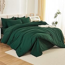 Litanika California King Comforter Set Dark Emerald