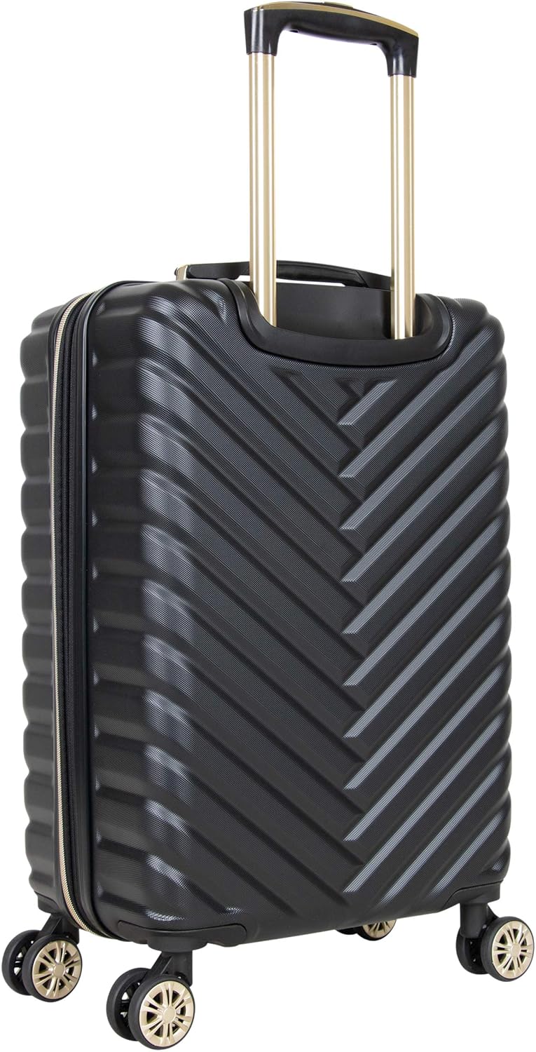  | Kenneth Cole Reaction Women's Madison Square Hardside Chevron Expandable Luggage, Black, 20-Inch Carry On | Suitcases