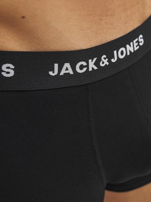 Jachuey trunks masculino jack & jones pacote com 7 boxers, preto (detalhe preto: preto/preto/preto/preto/preto), médio (pacote com 7)