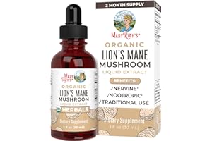 MaryRuth Organics Lions Mane Mushroom Supplement, Upto 2 Month Supply, Nootropic USDA Organic Lions Mane Extract Nervine Herb