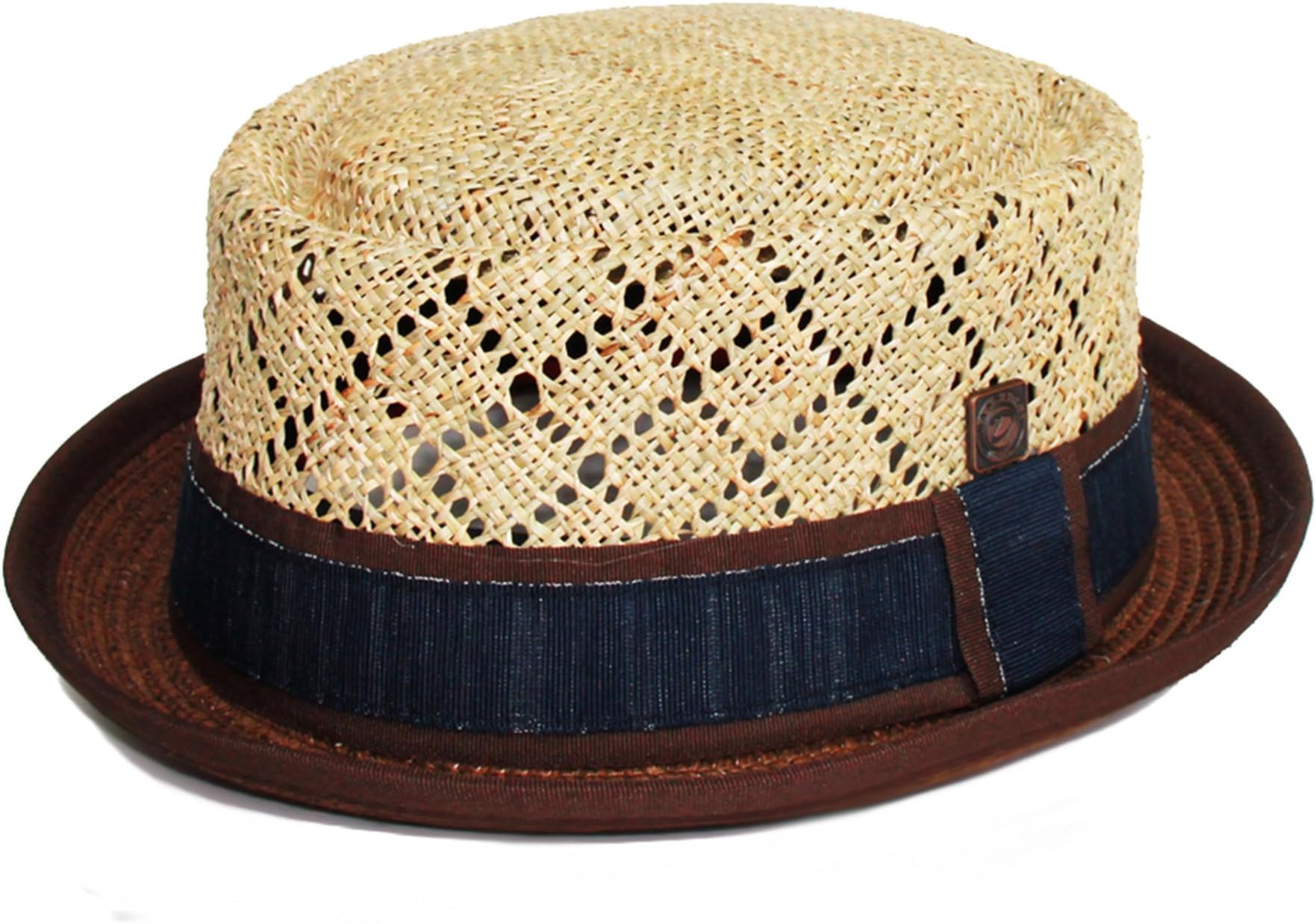 DASMARCA Natural Sea Grass Straw Summer Porkpie Hat