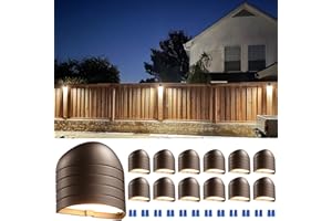 LEONLITE 12-Pack Update 5CCT Low Voltage LED Deck Lights, 250LM Ultra Bright Fence Down Light, 12-24V AC/DC Anti Glare Step Railing Light, CRI90, 1800K/2700K/3000K/4000K/5000K, IP65, Oil Rubbed Bronze