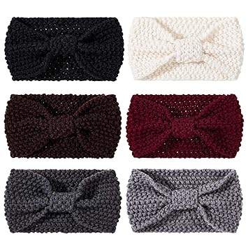 Amazon Com Whaline 6 Pieces Knit Headbands Winter Ear Warmers
