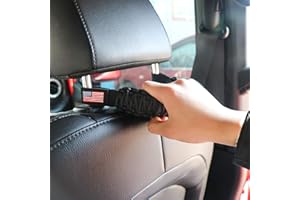 sukemichi Headrest Grab Handles for Jeep Wrangler, Toyota Tacoma, Trucks, SUV, Ford Bronco Accessories, Paracord Headrest Grip Handles Rear Seat Passenger, Universal, Black, Flag,1 Pair
