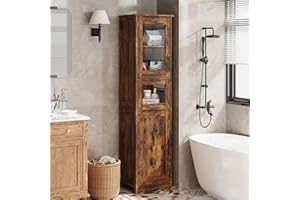 67 Inch Tall Bathroom Cabinet, Freestanding Wooden Storage Cabinet with Doors, Pantry Organizer for Laundry Room, Kitchen, Be
