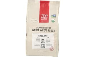 One Degree Organic Foods Sprouted Whole Wheat Flour, Certified Non-GMO & Vegan Flour for Baking, Plant Based & Organic Bread Flour (4 Pack, 80 Oz. Each)