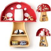 Fungi Fun Mushroom Shelf - Whimsical Cottage Core Room, Living Wall Decor | Whimsical Mushroom Design, White-Dot Details, Wal