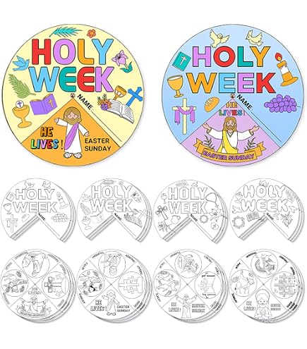 Baker Ross Ruedas De Semana Santa Para Colorear - Pack De 5, Manualidad Cristiana Para Niños, Aprende La Historia De Jesús Mientras Pintas