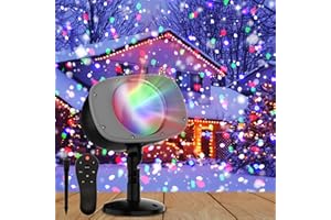 SOMKTN Christmas Snowfall Projector Lights Outdoor, Dynamic Snow Falling Lighting Effects Holiday Projector Lights for Xmas Moving Points Landscape Lights for House, Garden Yard Club Pub Decorations
