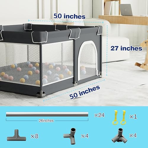 Grobeybees Playpen for Babies and Toddlers, Large Baby Playpen, Baby  Playard, Indoor Outdoor Play Pen, Sturd