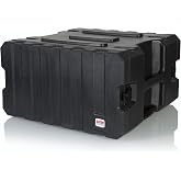 Gator Cases Pro Series 6U Rolling Rack Case with 19" Depth, Tow Handle &amp; Recessed Wheels, Roto Molded Made in USA (G-PROR-6U-19)