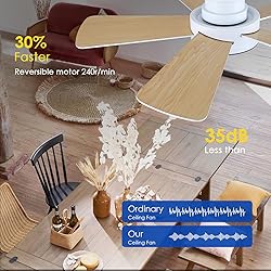 Ceiling Fans with Lights,Modern Low Profile Ceiling