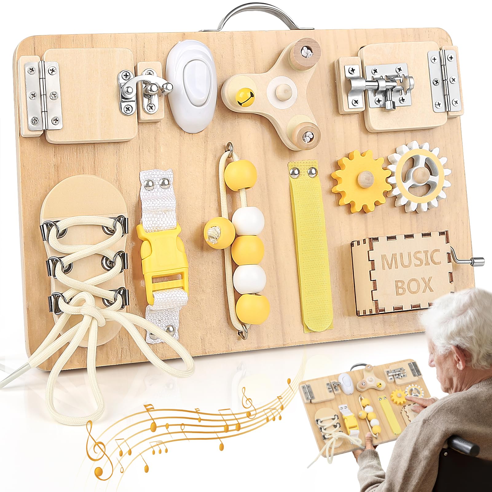 Photo 1 of Joyreal Fidget Busy Board for Adults with Dementia,Engaging Alzheimers Products & Dementia Activities for Seniors,Assistance Products Elderly Patients - Gift Toys for People with Alzheimers