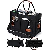 FIORETTO Canvas Tote Bag for Women with Zipper Closure & Individual Compartments for Work College for Teacher & Nurse