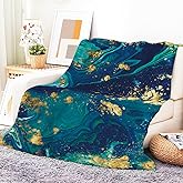 ANIOXCK Throw Blanket for Couch, 300GSM Warm Soft Cozy Flannel Blanket, Cute Blanket for All Seasons Bedroom Home Decor Gifts, Blue Luxury Marble 50x60 Inches