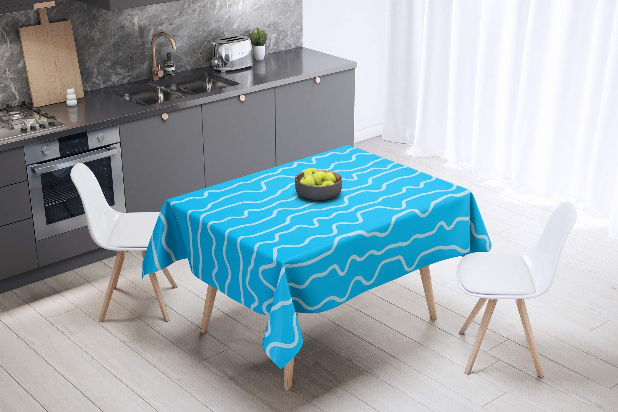 Bonamaison Kitchen Decoration, Tablecloth, 140cm x 140cm - Designed and Manufactured in Turkey