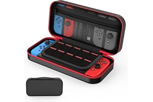HYGAMOCC Carrying Case for Nintendo Switch/Switch OLED, Foldable Soft Durable Travel Carrying Case Pouch with 10 Games Cartridges for Switch Console Accessories