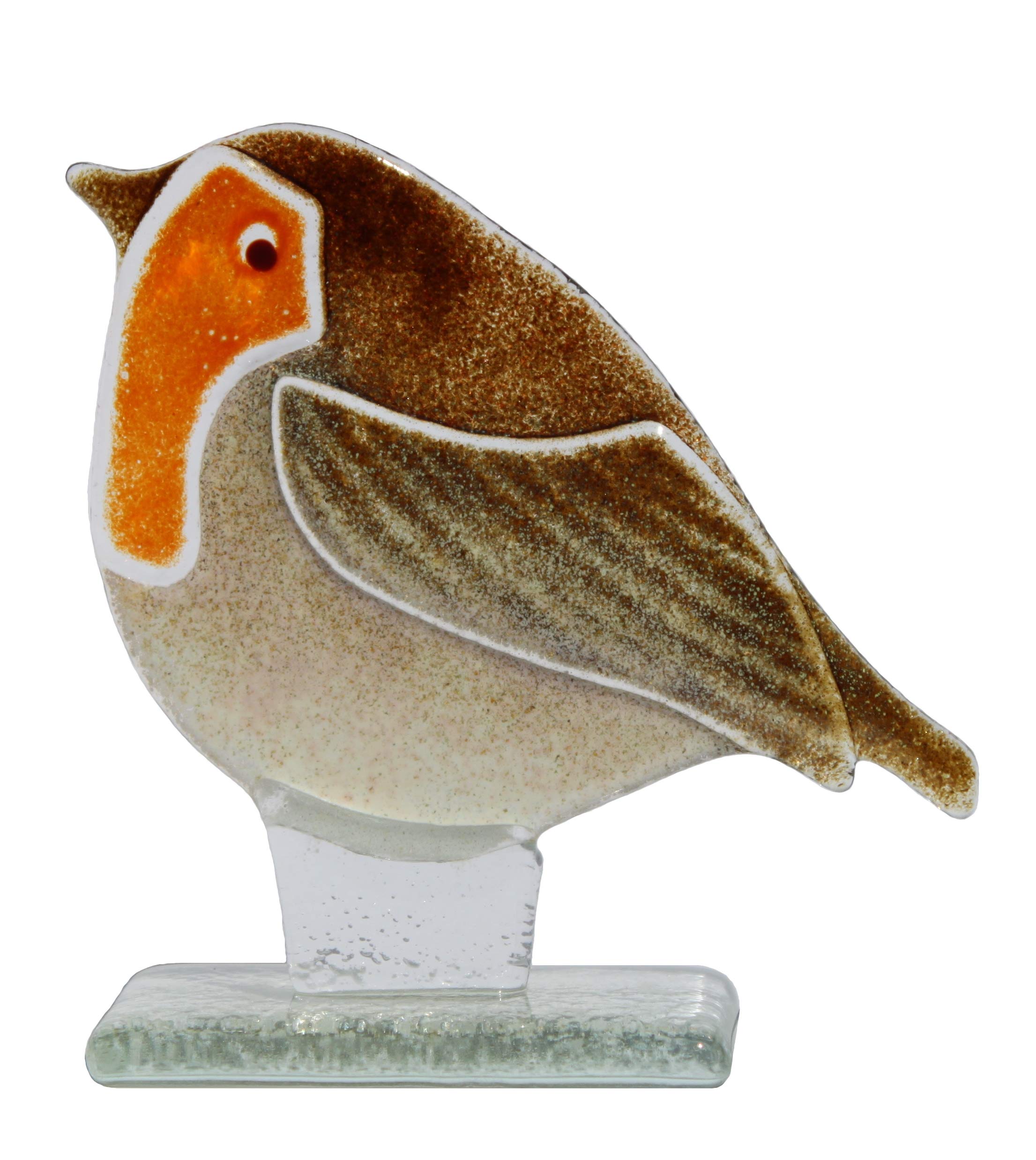 D&J Glassware Fused Glass Robbie Robin