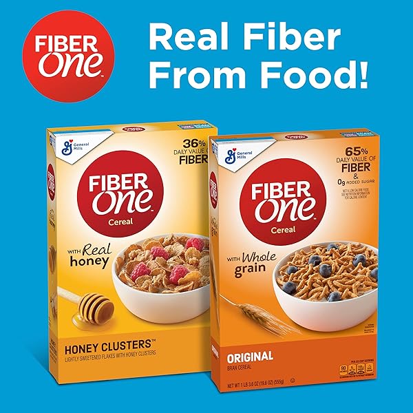 FIBER ONE CEREAL, ORIGINAL BRAN, HIGH FIBER CEREAL MADE WITH WHOLE GRAIN, 19.6 OZ