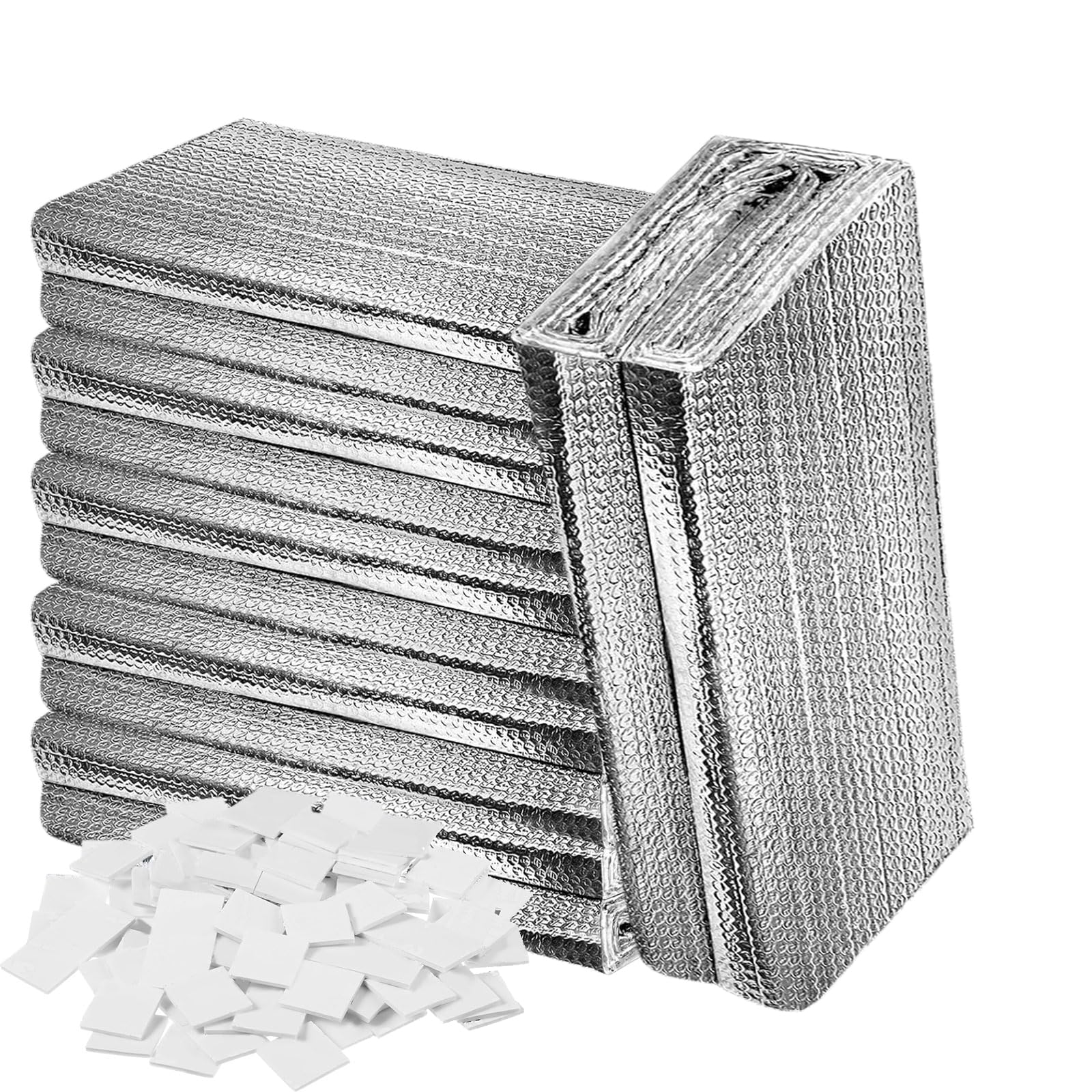 View 1 of 16pcs 24"x 47" Garage Door Insulation Kit for 2 Car, 6mm Thick Double Bubble Panels Reflective Aluminum Foil Summer&Winter Barrier Sheets for Garage Greenhouse Attics Walls
