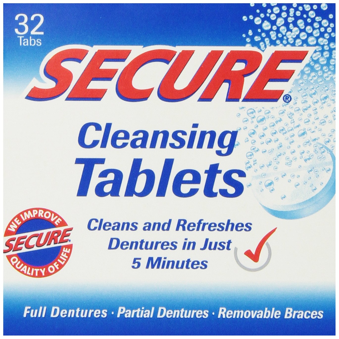 Denture Cleanser 32 Tab By Secure Denture Adhesive (1 Each) Amazon.co