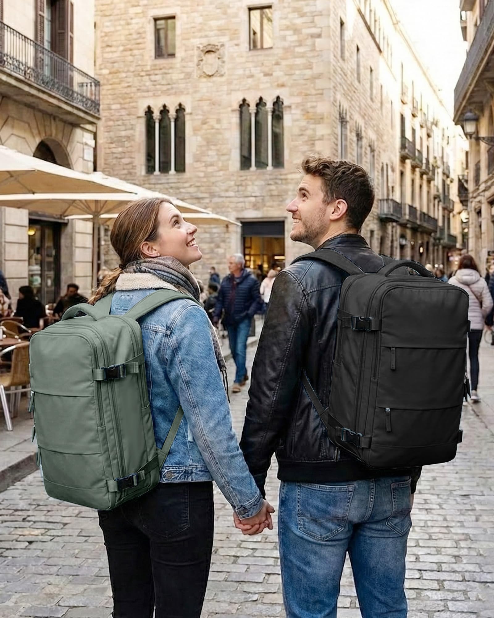 SZLX Rucksack 40x30x20 Wizz air Handgepäck Rucksack für Ryanair Vakuum Reiserucksack Flugzeug Easyjet Handgepäck Laptop Rucksack 14 Zoll mit Schuhfach für Herren Damen 7