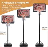 Yaheetech Portable Basketball Hoop Stand 7.6-10ft 44 Inch Backboard view 4