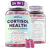 Cortisol Supplements for Women & Men, Cortisol Reducer Gummies w/ Magnesium, Ashwagandha, L-Theanine, Rhodiola, Reishi, 24 IN 1 Cortisol Detox Manager for Calm Mood, Focus & Relaxation,Vegan, 120 Cts