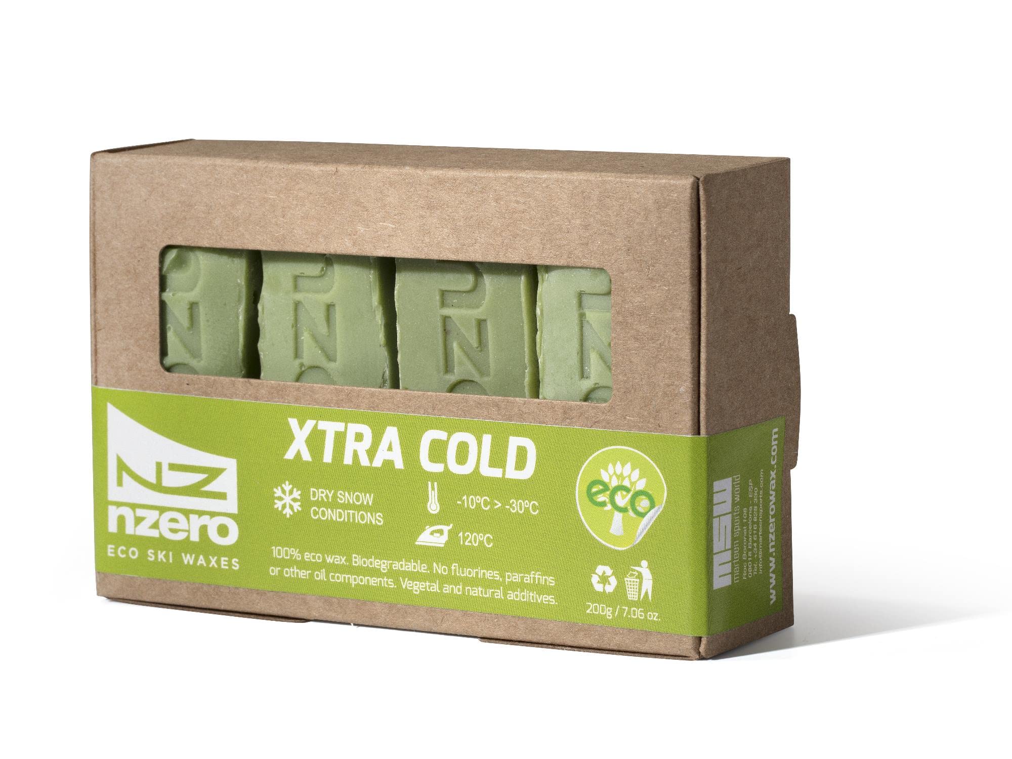 NZERO Organic Wax Bars 200g, 50g (x4) | Extra Cold, Artificial Snow and Dry Slope usage | Dry and powder Snow Conditions| Natural Eco Wax for Skis & Snowboard