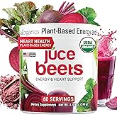 JUCE Beet Superfood Powder Made with 100% Pure Organic Beets (60 Serving) | All Natural Nitric Oxide Supplement | Gluten Free, Soy Free, Vegan, Non GMO (240 g)