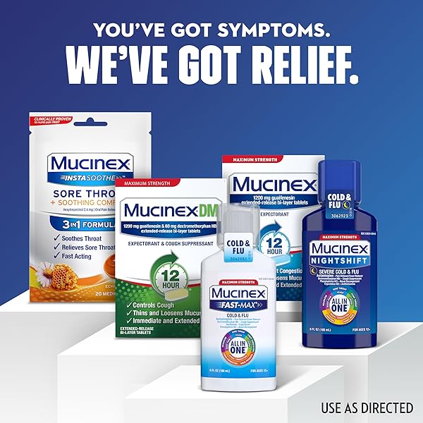 MUCINEX MAXIMUM STRENGTH FAST-MAX COLD & FLU AND NIGHTSHIFT, ALL-IN-ONE MULTI SYMPTOM RELIEF LIQUID, 6 FL OZ – 2 COUNT (PACK OF 1)
