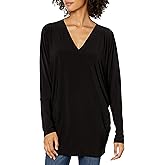 Norma Kamali Women's Long Sleeve V Neck Dolman Top