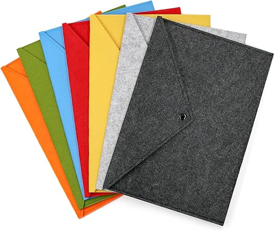 Amazon Zhi Jin 2pcs フェルト素材 ファイルケース ファイル収納バッグ クリアファイルケース 書類収納ケース ボタン付き ビジネス封筒 文房具 オフィス用品