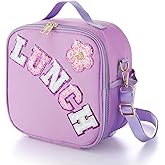 Alphatool Insulated Kids Lunch Bag with Adjustable Strap - Reusable Easy to Clean Lunch Bag for Girls, Hold Kids Lunch Box Snacks Water Bottles for School, Purple