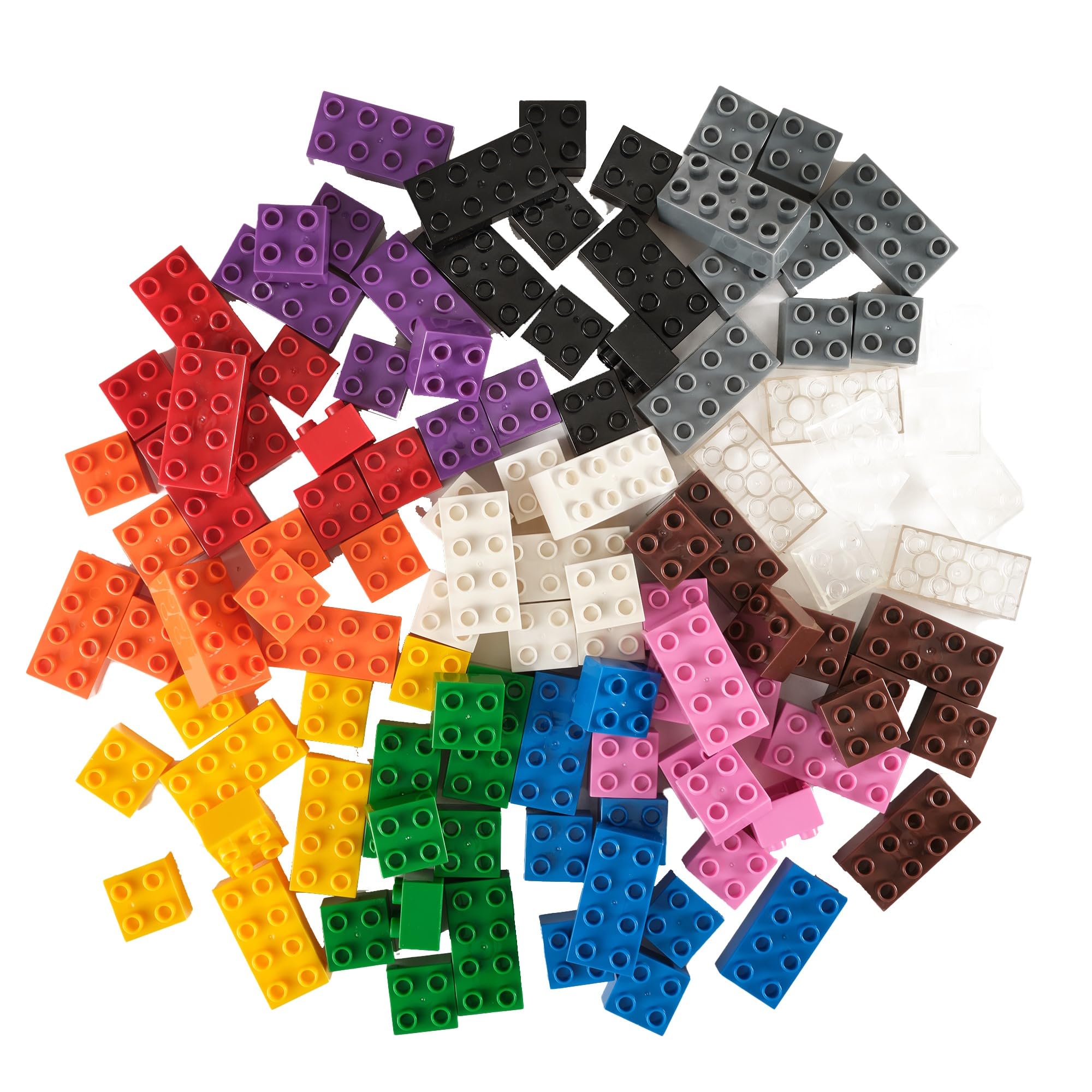 Strictly Briks Big Bricks Set - 108 Pieces - 12 Rainbow Colors - LEGO DUPLO-Compatible Building Blocks Ages 3 and Up | Large Pegs Compatible with DUPLO Blocks | Compataible with LEGO DUPLO Baseplates
