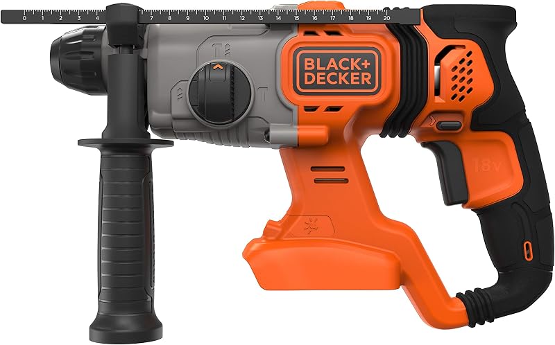 Marteau perforateur SDS-Plus 18V sans fil, énergie de frappe 1,2J, 3 modes, inclut une mèche à béton de 6mm et une boîte de rangement, BCD900B-XJ