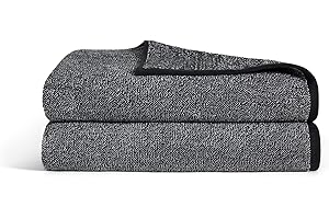 Brooklinen Classic Turkish Cotton Bath Sheets - Set of 2, Marled Black, 100% Cotton | Soft and Highly Absorbent Towels