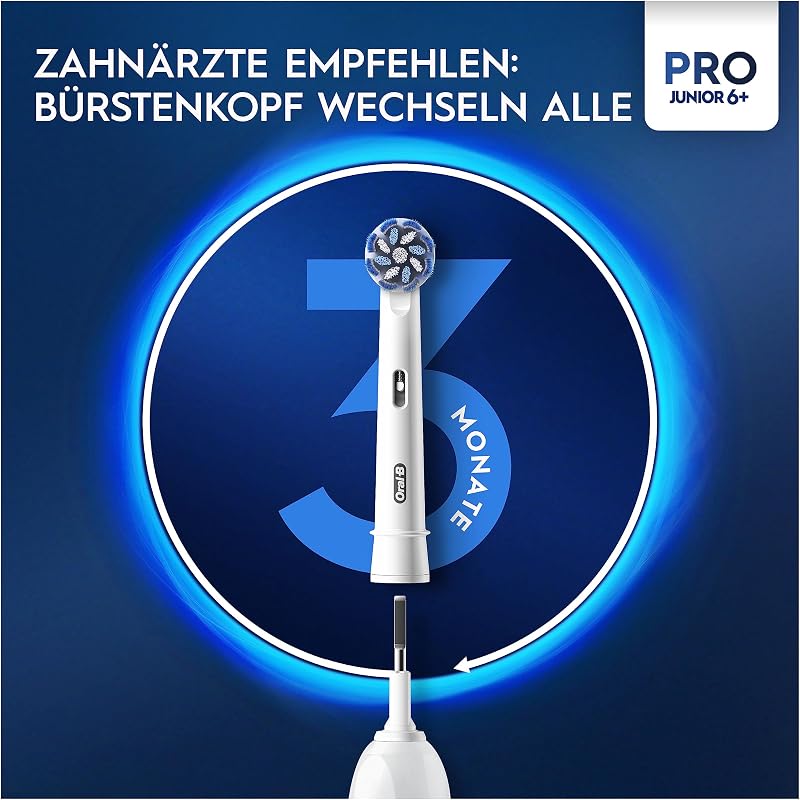 Pro Junior Star Wars Elektrische Zahnbürste/Electric Toothbrush für Kinder ab 6 Jahren, 2 Aufsteckbürsten, 360°-Andruckkontrolle, 2 Putzmodi inkl. Sensitiv für Zahnpflege, weiche Borsten, weiß