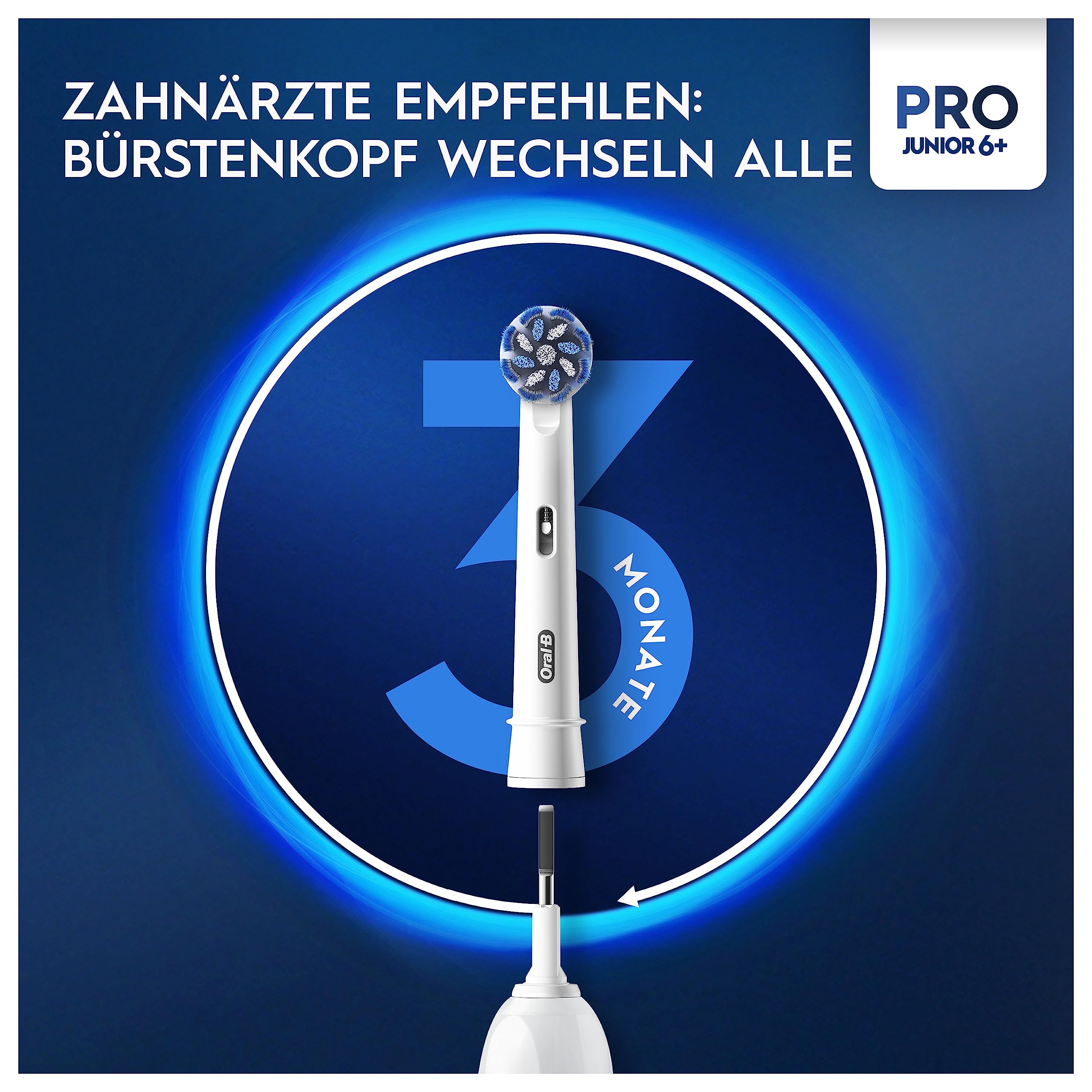 Oral-B Pro Junior Elektrische Zahnbürste für Kinder — Electric Toothbrush ab 6 Jahren — Inkl. 1 Aufsteckbürste, Designed by Braun, Lila 5
