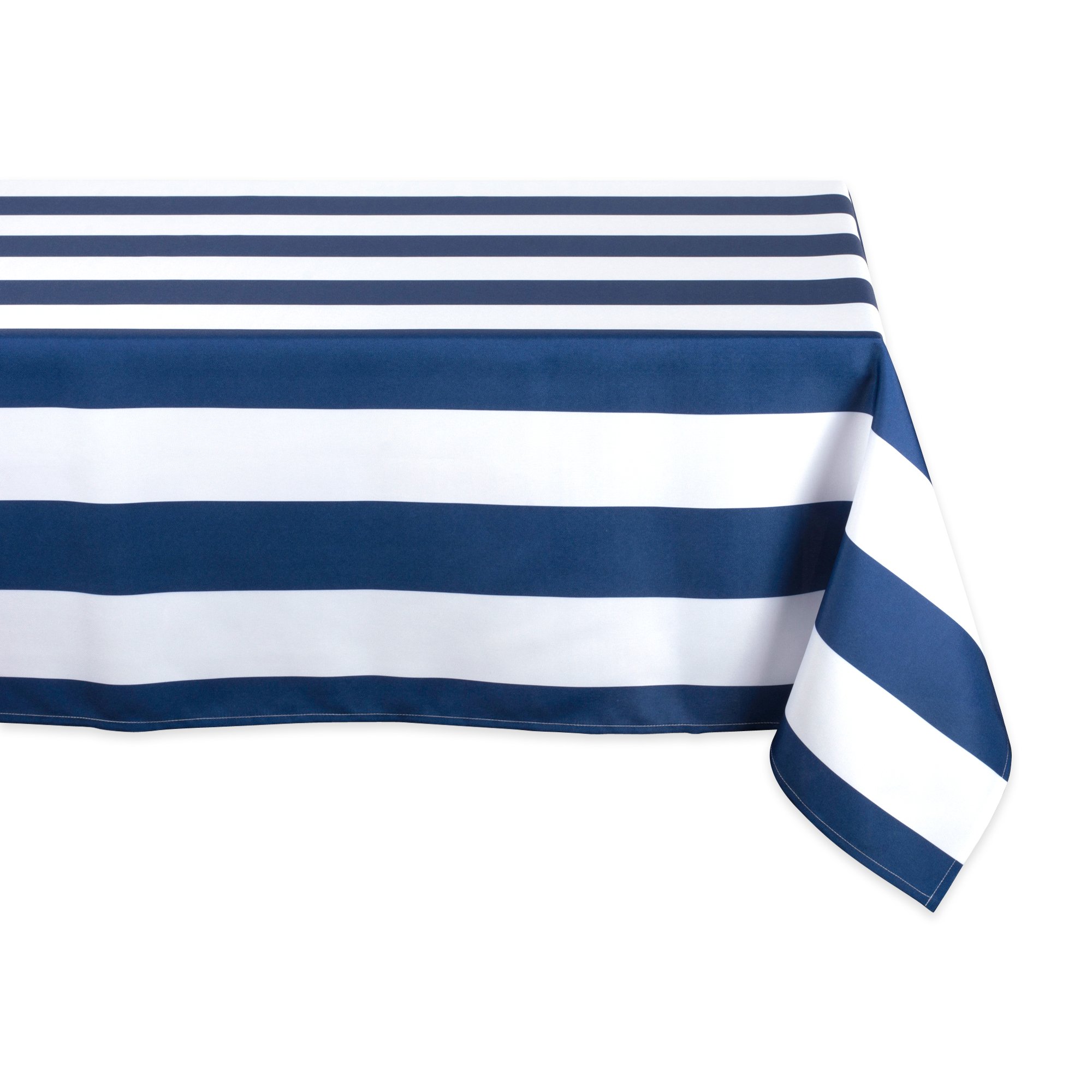 DII Cabana Stripe Outdoor Tabletop Collection, Water Resistant, Tablecloth, 60 x 120, Nautical Blue